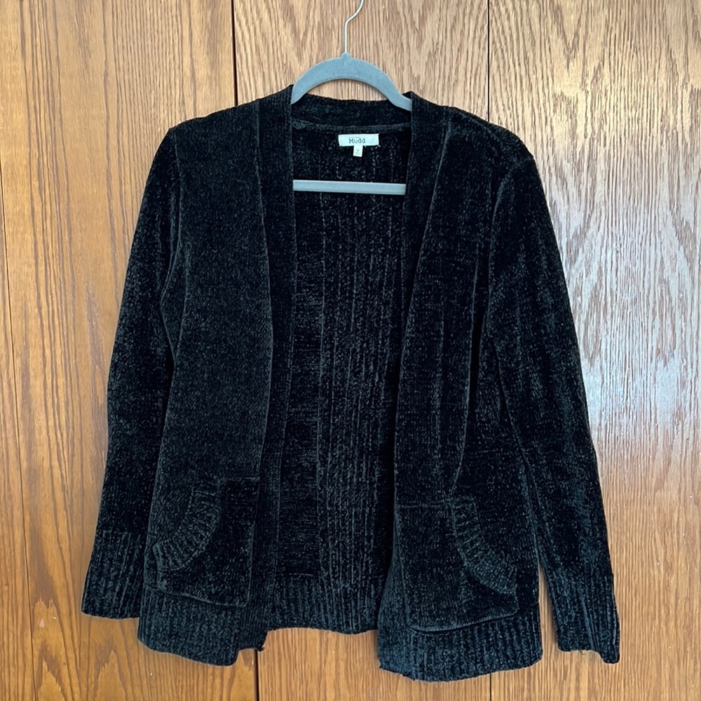 Black cardigan sweater